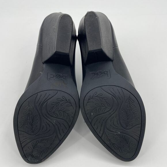 BOC Faux Leather Black Booties Womens Size 7 Back Zip 3 Inch Heel - Picture 8 of 9